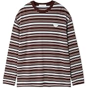 【ポイント20%還元】gelato pique(ジェラート ピケ)HOMME レーヨンマルチボーダーロンT ブラウン Mサイズ