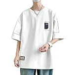 【80%OFF】【499円】 ステッチデザイン メンズ ワッペン付き カジュアルTシャツ