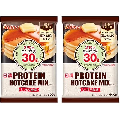【25%OFF】日清 プロテイン ホットケーキミックス 600g×2袋 送料込1,012円(おトク便3種で949円・474.5円/個)