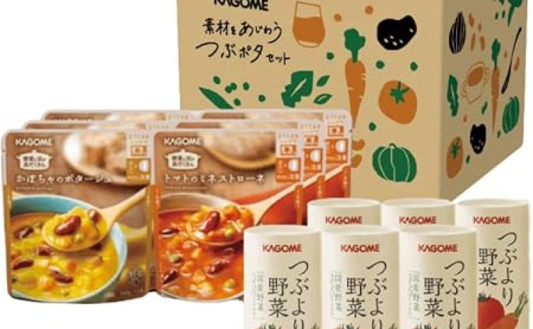 【1,867円】カゴメ 素材をあじわうつぶポタセット（つぶより野菜6本＋具だくさんポタージュ2種×3袋）