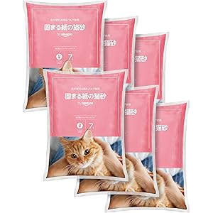 【65%OFF】【1,310円（定期便936円）】 by Amazon 紙の猫砂 7L×6袋 42L 無香料