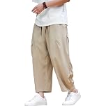 【71%OFF】【995円】 Kourzyte メンズ 八分丈 ワイドパンツ