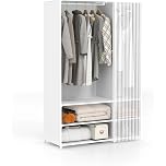【50%OFF】【2,890円】 sumdepot 2列棚ワードローブ カバー付き 収納ボックス対応 ハンガーラック