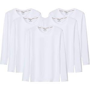 【66%OFF】【999円】 Aquiver メンズ 綿100% 抗菌防臭 無地 長袖Tシャツ 5枚組