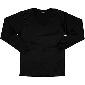 【47%OFF】【695円】 HIROKO KOSHINO 肌側綿100%スムース 長袖V首シャツ