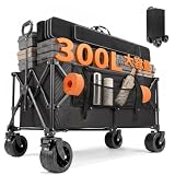【40%OFF！】SANYCASA キャリーワゴン 大容量300L 耐荷重250kg 折りたたみ対応10cm大型タイヤ ブレーキ付きが8,388円送料無料