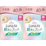 【10%OFF】エリス 素肌のきもち ルナフィット超スリム 多い昼用 羽つき 23cm 80個入(40枚×2個)