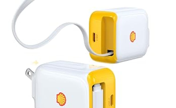 【854円】Shell 巻き取り式ケーブル内蔵 USB充電器 30W PD3.0/QC4.0/PPS
