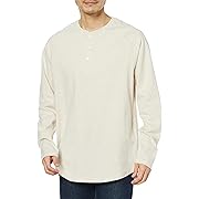 Amazon Essentials ヘンリーネック シャツ レギュラーフィット 長袖 メンズ  Lサイズ