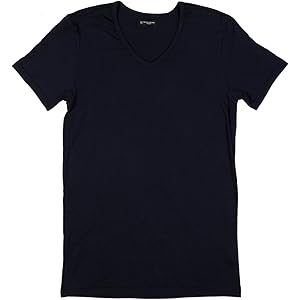 【値下げ】【398円】 HIROKO KOSHINO メンズ レーヨンベア天 温度調整 半袖V首シャツ