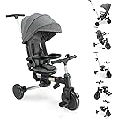 【クーポン割引】【15,002円】 ASOWTREND 7in1 6ヶ月～6歳対応 360°回転シート 折り畳み式 3段階リクライニング UV50+サンシェード 手押し棒付き 三輪車 【送料無料】