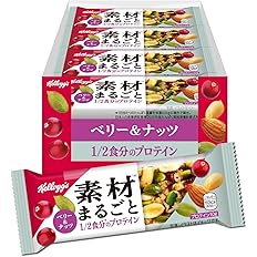 【プライム感謝祭】【55%OFF+5%OFF】【1,035円】 ケロッグ 素材まるごとプロテインバー ベリー&ナッツ 12本