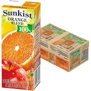 【5%OFF】サンキスト 100％ オレンジブレンド 紙パック ジュース 200ml 24本