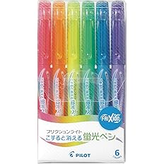 【49%OFF】【407円】 PILOT こすると消える蛍光ペン フリクションライト 3.3mm 6色セット