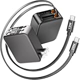 【50%OFF！】hansang FEB-383GC1 － 4in1 PD対応 巻き取り式USB-Cケーブル2本内蔵 急速充電器が1,999円～2,599円送料無料
