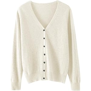 ANGJ レディース カシミヤタッチ ニットカーディガン