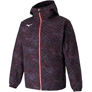 MIZUNO(ミズノ)トレーニングクロスジャケット メンズ ブラック/ハイリスクレッド Lサイズ