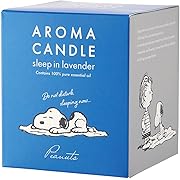 【50%OFF】PEANUTS スヌーピーデザインの天然精油香るアロマキャンドル ラベンダーの香り 100ｇ