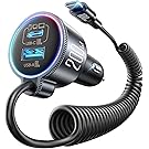 【45%OFF+ポイント10%】【実質1,791円】 JOYROOM 200W急速充電 伸縮コイルケーブル 12V/24V車両対応 3ポート シガーソケット