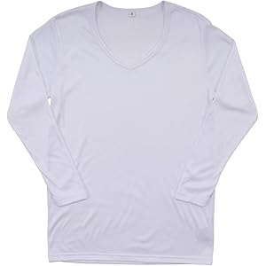 【44%OFF】【481円】 Airin メンズ 裏起毛 ストレッチ素材 厚地 V首 長袖インナー