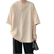 【83%OFF】【999円】 Anzn メンズ コットン100% ラウンドカット ゆったりTシャツ