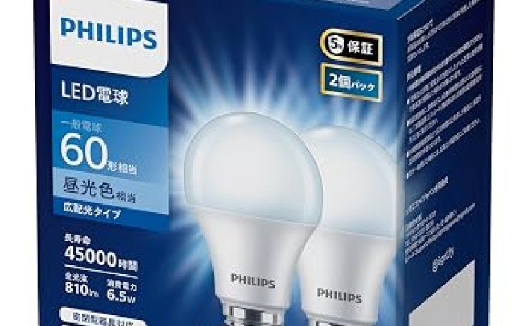【602円】Philips(フィリップス) LED電球 E26口金 60W相当 昼光色 広配光 2個セット