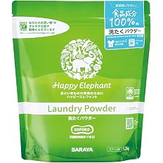 【41%OFF】【628円】 サラヤ 食品成分100%の洗たくパウダー 無香料 ハッピーエレファント 1.2kg