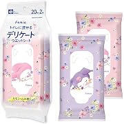 【ポイント59%還元】レック(LEC) Femia トイレに流せる デリケート ウエットシート 20枚入×2個 (マイメロ & クロミ) カモミールの香り