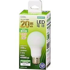 オーム電機 E26 20形相当 昼白色 LED電球