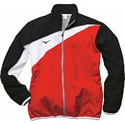 【ポイント81%還元】MIZUNO(ミズノ) トレーニングクロスジャケット チャイニーズレッド×ブラック 2XLサイズ