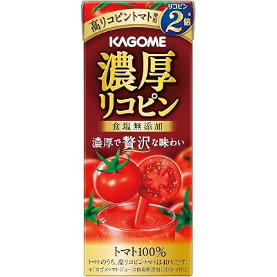 【25%OFF】カゴメ トマトジュース 濃厚リコピン 食塩無添加 195ml×24本 送料込1,676円(69.8円/本)