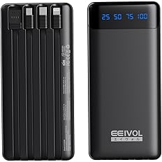 【値下げ】【799円】 EEIVOL 20000mAh 4本ケーブル内蔵 5台同時充電 モバイルバッテリー 【送料無料】