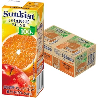 【25%OFF】【対象者限定】サンキスト 100％オレンジブレンド 200ml×24本 送料込1,303円(54.3円/本)