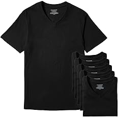 【プライムデー】【55%OFF】【1,357円（定期便円）】 Amazon Essentials メンズ Vネック 綿100% 半袖Tシャツ 6枚組