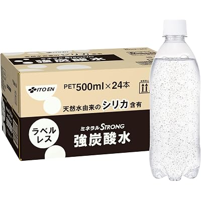 【96%OFF】伊藤園 シリカ含有 ミネラルSTRONG 強炭酸水 ラベルレス 500ml×24本 送料込1,273円(53円/本)【レモンも】