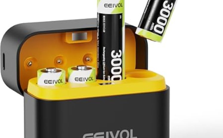【1,196円ｰ718pt】EEIVOL リチウム電池 単三4本入 充電器付き セット