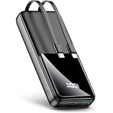 【78%OFF】【999円】 CFIAI 15000mAh 22.5W急速充電 充電ケーブル内蔵 4台同時充電 モバイルバッテリー