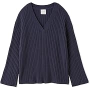 gelato pique(ジェラート ピケ)エアリーモコリブVネックプルオーバー レディース ネイビー Free Size