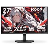 【期間限定セール】KOORUI GN02 － 27インチ FHD(1920x1080) 240Hz 1ms（MPRT) ゲーミングディスプレイが13,800円送料無料