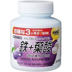 【56%OFF】【708円（定期便673円）】 オリヒロ チュアブルミネラル 鉄+葉酸 180粒