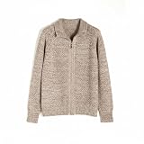 【30%OFF+15%ポイント！】AUPOLYNE 100%カシミア 杢糸ハイネックフルジップカーディガンが13,300円（実質10,450円）送料無料