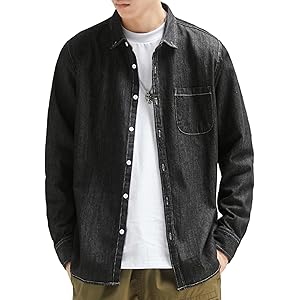 【71%OFF】【748円】 Drsshnx メンズ 綿100% デニムシャツ
