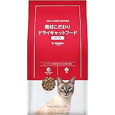 【スマイルSale】【60%OFF】【1,240円（定期便1,116円）】 by Amazon 素材こだわり 総合栄養食 ドライキャットフード まぐろ味 1.8kg（450g×4袋）