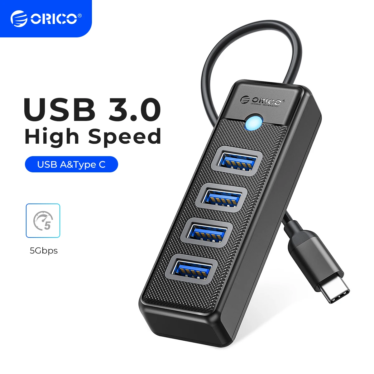 【$4.00 OFF！】ORICO-Multi Type C Splitter 4 Ports USB 3.0 HUBが$2.73 ～ $7.59送料無料