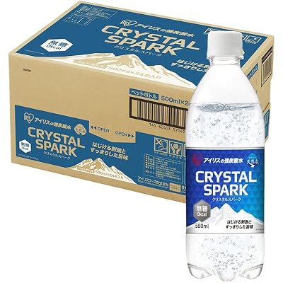 【プライム会員限定】アイリスの強炭酸水 CRYSTAL SPARK プレーン・レモン 500ｍl×24本 送料込1,197円(49.9円/本)