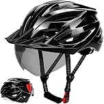 【38%OFF+10%OFF】【3,222円】 Imspace 自転車用 テールライト付き シールドバイザー付属 ヘルメット 57～61cm