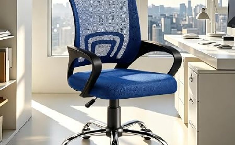 【2,980円】オフィスチェア メッシュ ブルー