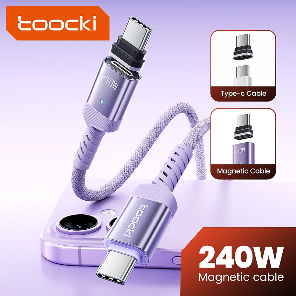 Toocki 240W USB C Magnetic Charging Cable － PD Fast Charging Type C to Type C 2m品が$0.99 送料無料