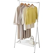 【ポイント30%還元】ドウシシャ ハンガーラック 下棚付き ホワイト 幅80×奥行 41.5×高さ164cm