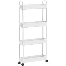 【プライム感謝祭】【48%OFF】【1,723円】 BOOMIE キッチンワゴン 4段 幅12.5cm×奥行き38.8cm×高さ90.7cm